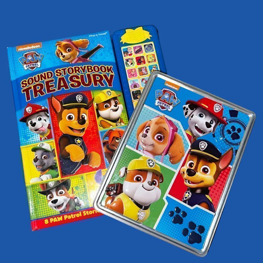 Paw Patrol Activity Bundle Book of Sound Storybook Treasury & Activity Tin